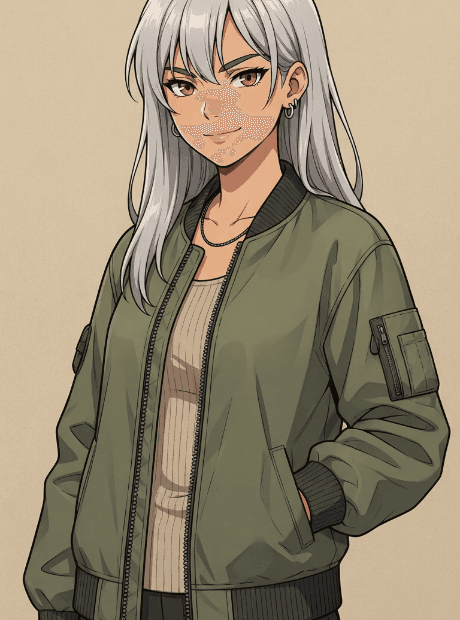 AI portrait of Aria in anime style, same face as the reference